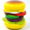 Houten stapel broodje hamburger