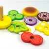 Houten stapel broodje hamburger