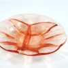 Vintage vakjesschaal roze glas