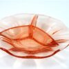 Vintage vakjesschaal roze glas