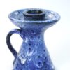 Vintage blauwe aardewerken kandelaar