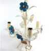 Brocante hanglamp metaal bloemen