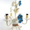 Brocante hanglamp metaal bloemen