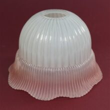 Vintage lampenkap glas roze wit