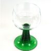 Vintage wijnglas / moezelglas groene voet