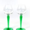 Vintage wijnglazen groene voet