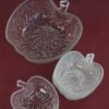 Vintage glazen schalenset appel