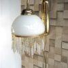 Vintage hanglamp wit / kralen