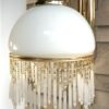 Vintage hanglamp wit / kralen