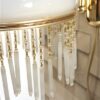 Vintage hanglamp wit / kralen