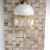 Vintage hanglamp wit / kralen