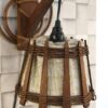 Vintage wandlampje rotan