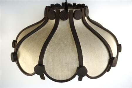 Vintage hanglamp, houten frame