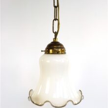 Vintage hanglamp messing / glas