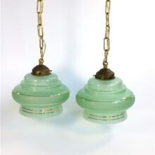 Vintage groen glazen hanglampen