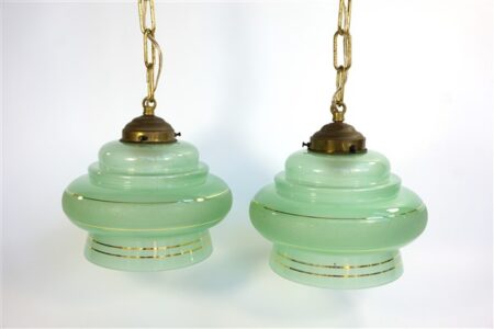 Vintage groen glazen hanglampen