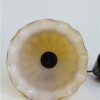 Vintage glazen hanglamp - oker geschulpt