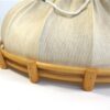 Vintage hanglamp - houten frame / stof