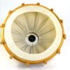 Vintage hanglamp - houten frame / stof