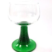 Vintage wijnglas / moezelglas groene voet