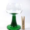 Vintage wijnglas / moezelglas groene voet