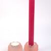 2 glazen kandelaars roze