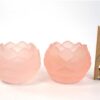 2 glazen kandelaars roze