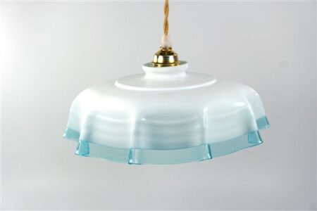 Opaline lampenkap blauw / wit