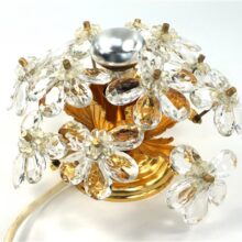 Lamp glazen bloemen goud