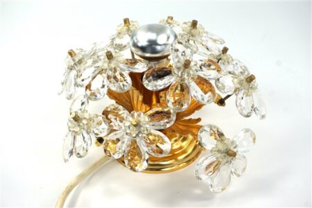 Lamp glazen bloemen goud