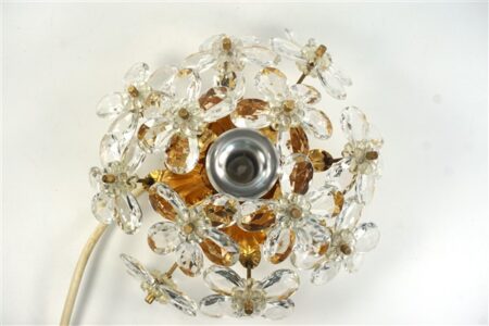 Lamp glazen bloemen goud