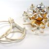Lamp glazen bloemen goud