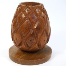 Vintage houten kandelaar ananas