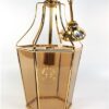 Vintage hanglamp messing rookglas