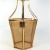Vintage hanglamp messing rookglas