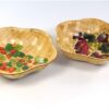 2 Vintage bamboe schaaltjes druiven / aardbeien