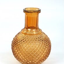 Fles / vaasje amber glas