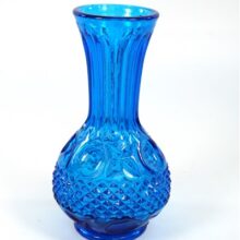 Blauwe vaas glas