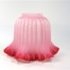 Vintage glazen lampenkap roze mat ribbel