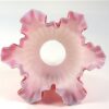 Vintage glazen lampenkap roze mat ribbel
