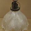Vintage glazen lampenkap + lamphouder