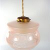 Vintage glazen lampenkap roze