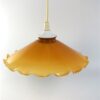 Vintage lampenkap Opaline geschulpt - oker - amber