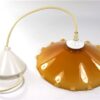Vintage lampenkap Opaline geschulpt - oker - amber
