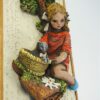 Vintage wanddeco 3D meisje + poezen