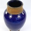 Blauwe vaas - goudkleurige rand