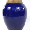 Blauwe vaas - goudkleurige rand