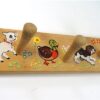 Vintage houten kinderkapstok dieren