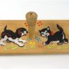 Vintage houten kinderkapstok dieren