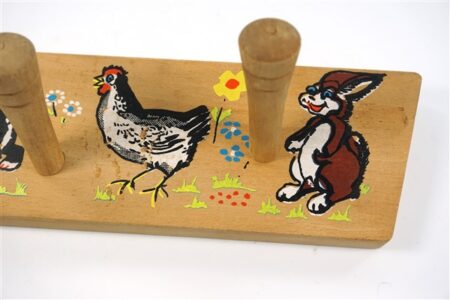 Vintage houten kinderkapstok dieren